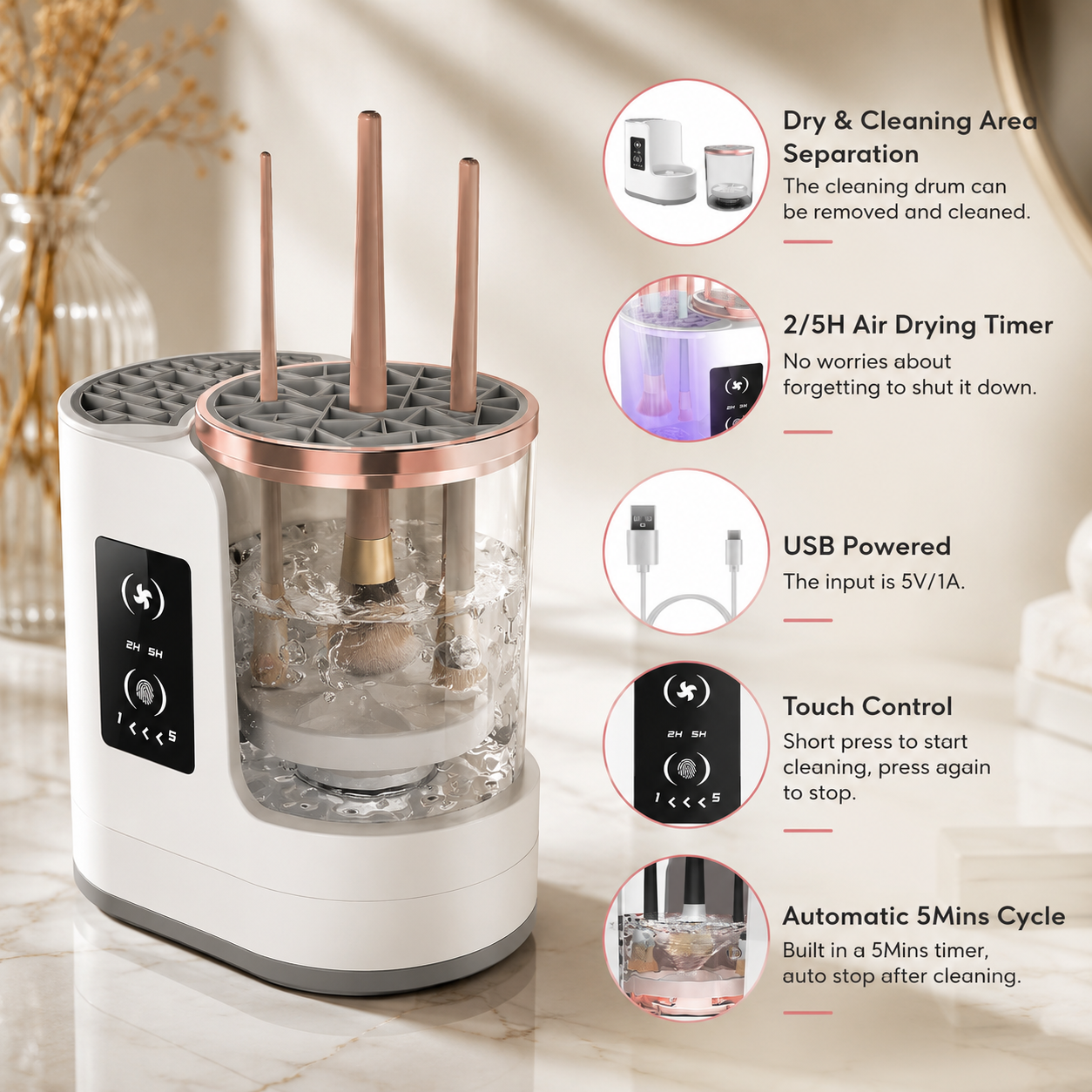 4 In 1 Electric Makeup Brush Cleaner